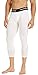 COOLOMG Men Compression Pants Youth Basketball Tights Leggings Running Football Baselayer 3/4 Capri White L