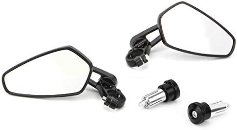 2Pcs Motorcycle Rear View Mirrors CNC Bar End Mount Glare Rearview Side Mirror for 7/8" Handlebar Universal