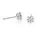 925 Solid Sterling Silver, Basket Set, Clear Round CZ Cubic Zirconia Stud Earrings 1.0ct to 5.0ct