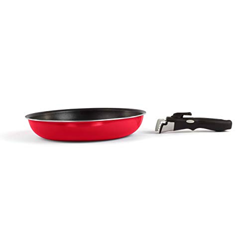 Livoo MEP126R Set of 3 Frying Pans with Removable Handles