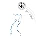 BodyJ4You Pregnant Belly Button Ring Crystal Set of 3 Flexible Curve Long Barbell