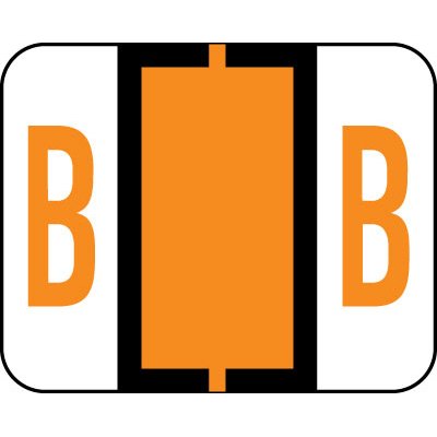 Alphabetic Color Code Labels, Compatible with Smead BCCR- Letter B, Light Orange (500/Roll)