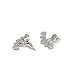 Honbay 1 Pair of Sparkling Crystal Rhinestone Earrings Fashion Water Drops Earrings Simple Chic Leaf Stud Earrings Ear Studs(Silver Tone)
