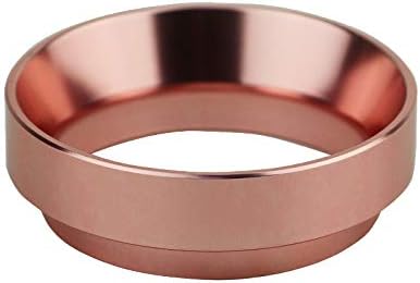 Shumo 58mm Stainless Steel Intelligent Dosing Ring Brewing Bowl Coffee Powder for Espresso Barista Funnel (Rose Gold)