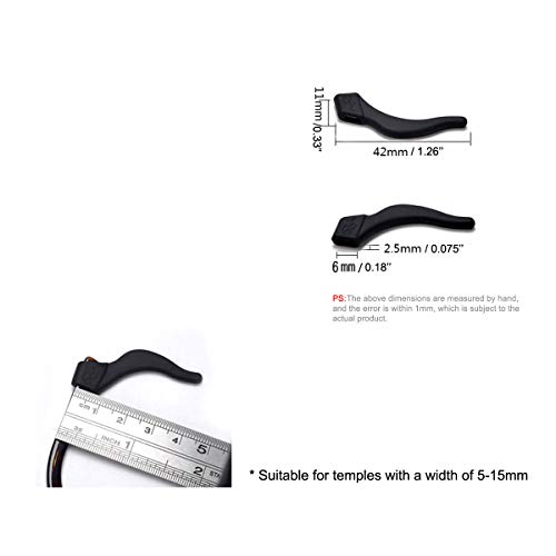 SMARTTOP Eyeglass Ear Grip - Soft Comfortable Anti-slip Holder, Silicone Ear Hook, Eye glass Temple Tips Sleeve Retainer for Glasses, Sunglasses, 12 pairs (US-S-22A-Clear)
