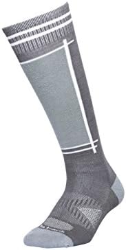 Le Bent Gunmetal Definitive Light Bamboo and Merino Socks, Grey/White, Large