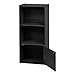 IRIS 3-Tier Wood Storage Shelf with Door, Black