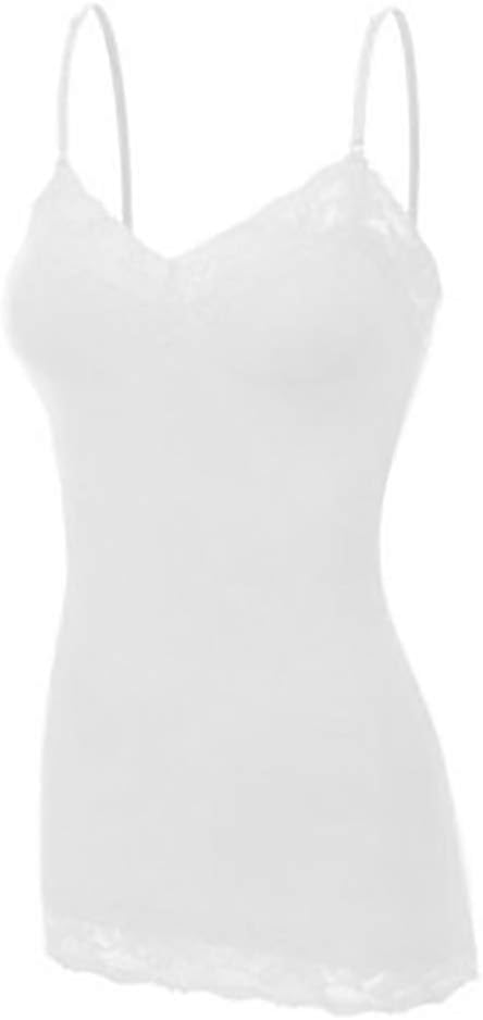 Women's Lace Neck Camisole Top, XX-Large, White