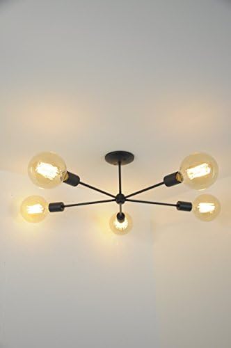 Modern Chandelier Starburst 5 Arms Pendant Light