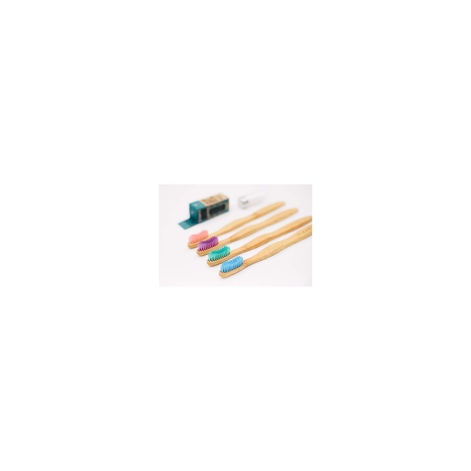 Bamboo Toothbrush 4pack + Natural Silk Dental Floss Escape Waste