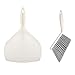 Mini Dustpan and Brush Set - Etable Stylish Sweeping Equipment with Ergonomic Handle for Easy Sofa, Desk, Car Trunk & Seats, Pet House Cleaning - Durable Non-Scratch Angled Bristles for Corner(White)