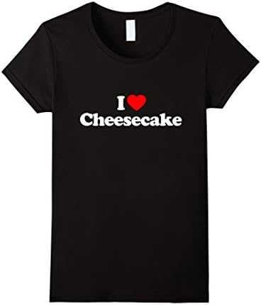 Women's I Love Heart Cheesecake Funny T-Shirt XL Black
