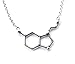 Anatomology Pewter Serotonin Molecule Cast Necklace, Serotonin Necklace Sterling Silver Chain Gift Packaged with informational Card