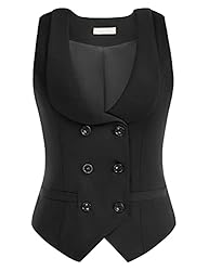 Belle Poque Black Double Breasted Waistcoat for