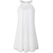 vanberfia Women's Sleeveless Lace Patchwork Loose Casual Mini Chiffon Dress (S, 6332)