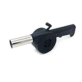 Silfrae Outdoor Barbecue Air Blower Plastic+Stainless Steel,Mini Zize,Portable Black Camping Fire Tool