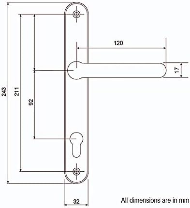 uPVC Door Handles Set Lever/Lever White 92pz - 210mm Screw to Screw - Back Plate 240mm, 27.8 x 8.8 x 3.6 cm - Image 3