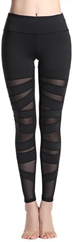 LotsyleWomen's Mesh Panels Yoga Leggings Workout Fitness Yoga Pants