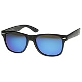 Flat Matte Reflective Flash Color Lens Large Horn Rimmed Style Sunglasses
