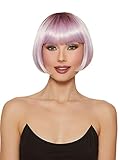 Dreamgirl Women's Dip Dye Pale Lilac/Burgundy Short Bob Wig, One Size