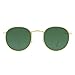 LianSan Classic Retro Metal Frame Round Circle Mirrored Sunglasses for Men and Women Glasses 3447 Green Glass Lens