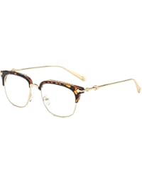Shiratori Classic Vintage Retro Half Frame Horn Rimmed Clubmaster Optics 50mm Clear Lens Glasses Beans