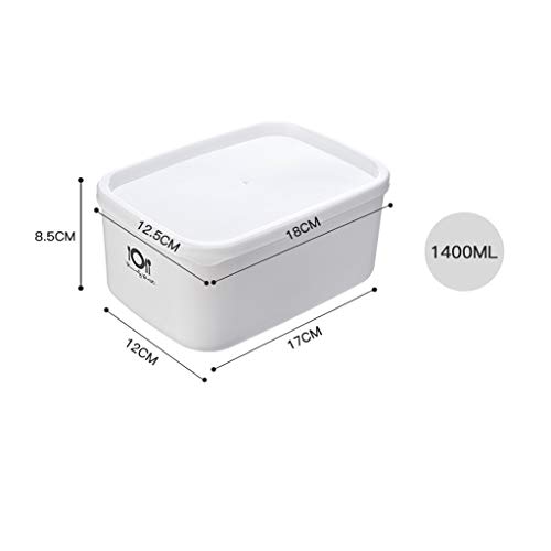 jiumoji Microwave Freezer Bento Lunch Box Picnic Food Fruit Container Lightweight Storage Box for Kids Adult (D:1400ml)