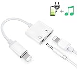 Headphone Adaptor for iPhone Besmon Converter Adapter Charger Adapter Cable with 3.5mm Dongle Earphone Aux Audio & Charge Compatible for iPhoneXR/XS/XS MAX/X/7/7P/8/8P (White)