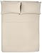 Amazon Basics Lightweight, Wrinkle-Free, Breathable Microfiber 4 Piece Bed Sheet Set with 14-Inch Deep Pockets, Full, Beige, Solid