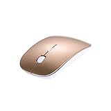 Cesert 2.4ghz Wireless Optical USB Mouse with Receiver for Macbook Air Pro Acer Chromebook and All Laptop (Gold)