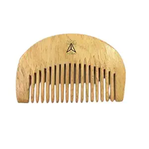 PRAKRTECH Neem Wood Beard Comb ,Anti-Dandruff & Anti-Bacterial , No static |Beard Mustaches Styling Wooden Comb for Men Shaving Hair Growth | Pocket Friendly (10 X 7 X 1 Centimeters)