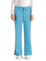 Grey's Anatomy Women's 4232 5 Pocket Drawstring Scrub Pant with Elastic Back- Coolwater- XXS Tall