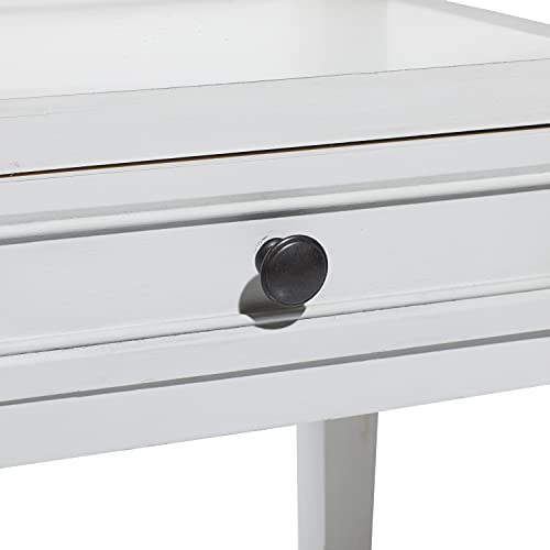 Deco 79 Traditional Wood Rectangle Accent Table, 16" x 12" x 29", White