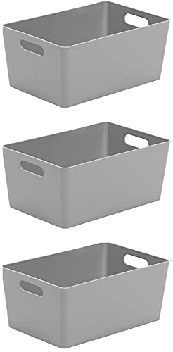 Wham Bam 4.02 Cool Grey Plastic Studio Storage Office Home & Kitchen Tidy Organiser 25.5 x 17 x 11cm (5 Baskets)