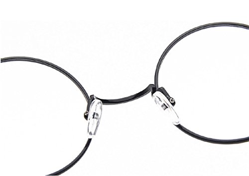 D.King Oversized Vintage Round Retro Large Metal Frame Clear Lens Eyeglasses Black - Thumbnail 4