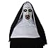 Kigcos The Nun Devil Valak Mask Deluxe Latex Scary Full Head Halloween Masks (Full Coverage) Black