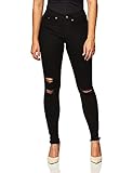 Hue Womens Ripped Knee Denim Leggings, black, L