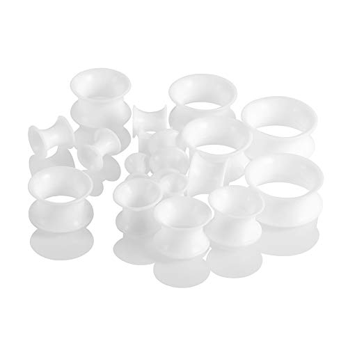 Jusway Gauges for Ears Silicone Ear Plugs and Tunnels Ear Stretching