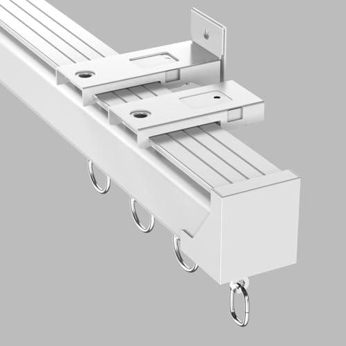 Photo 1 of *******THE DESCRIPTION IS FOR REFERENCE ONLY***********WUGUOK (3.2-16.4ft) Curtain Rail System Mute Room Divider Curtain Track with Track Rollers Mounting Brackets End Caps Sliding Tracks(White,115cm/3.7ft)