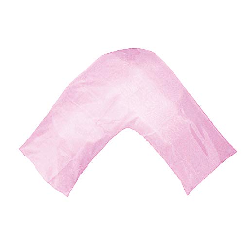 Gyulin Silky Soft Satin Soild Envelope Style V Shaped/Tri/Boomerang Pillow Cover Pillowcase Pillow Protector Cushion Cover for Orthopaedic/Pregnancy/Nursing Pillows,Only Cover No Insert Pink