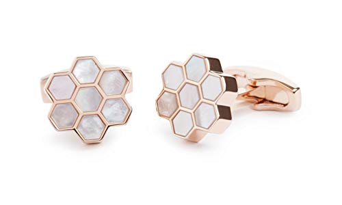 Honeycomb Rose Gold Finish Cufflinks
