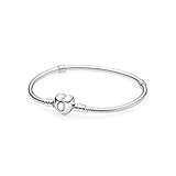 Pandora Bracelet Sterling Silver w/ Heart Clasp 20cm/7.9