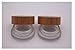 2PCS 5ml Mini Empty Refill Frosted Glass Cosmetic Jar Pots with Environmental Bamboo Lid and PP Liner Travel Sample Packing Container For Makeup Eyeshadow Cream Lotion Contain