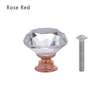 Generic 5pcs 30mm Diamond Shape Crystal Glass Knobs Cupboard Pulls