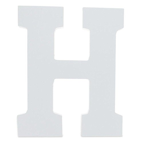 BestPysanky Courier Font White Color Wooden Letter H (6 Inches)