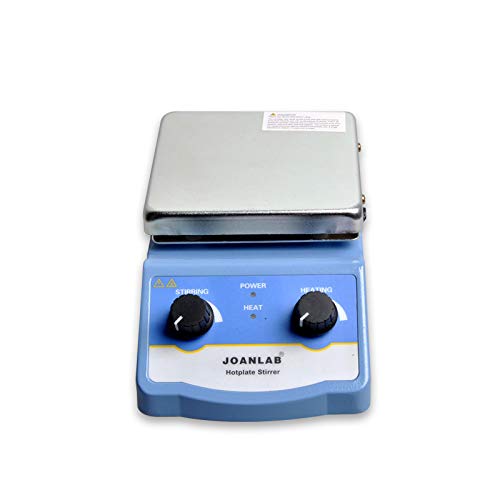 JoanLab HS-12 Integrated Magnetic Stirrer with Analog Hot Plate 2,000 milliliters 100-1400rpm 350 Degrees C Max Temp, 30 Millimeter Mixer Stir Bar and Thermometer Support Stand Included