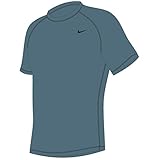 Nike Mens Solid Short Sleeve Rash Guard L BlueGraphite