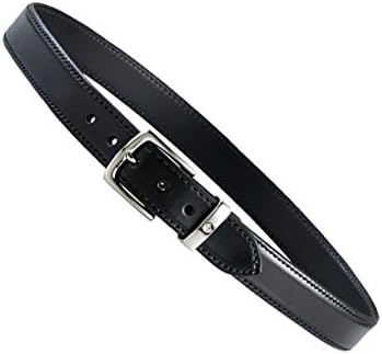 Aker Leather B22 Concealed Carry Gun Belt, Black Leather Tactical Dress Belt 1.25 Inch Wide with Polymer Insert and Polished Chrome Buckle, 28 Inch Belt Size for Holsters and Daily