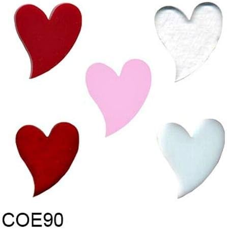 Set/5 Bullseye COE 90 Hearts Fusible Precut Glass Fusing Supplies