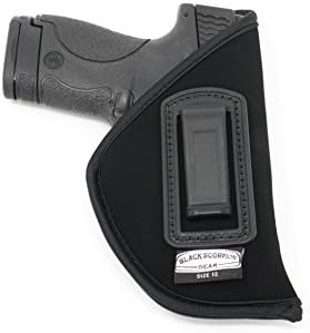 Black Scorpion Outdoor GearIWB Concealed Carry Neoprene Holster | fits Glock 26, 27, 43; HK USP45C; Kel-Tec P11, P32, P40; Taurus PT140, PT145, PT157; Smith & Wesson MP Shield 9, MP Shield 40 - Black